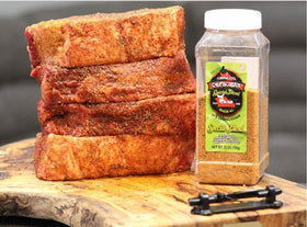 Spice blend in bag for versatile cooking across poultry, seafood, and beef.