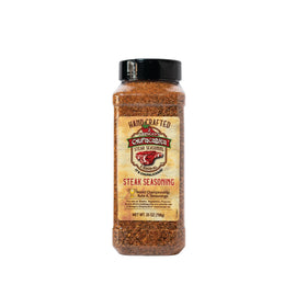 2 Gringos Chupacabra steak seasoning bottle enhances steak flavor with bold spice.