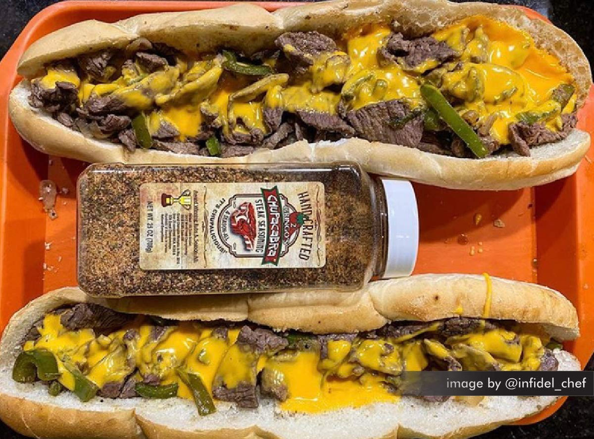 2 Gringos Chupacabra steak seasoning mix closeup reveals pepper and garlic notes.