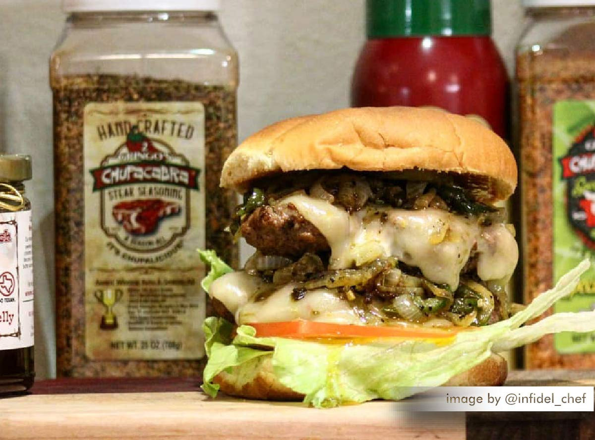 2 Gringos Chupacabra on-sear steak with seasoning creates a savory crust.