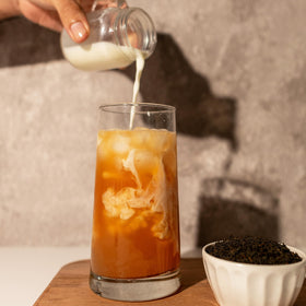 Steaming hot cup of 20 Leaves Earl Grey ready for a mindful break