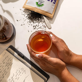 20 Leaves Earl Grey steeping for 5 minutes in a cup to release bergamot depth
