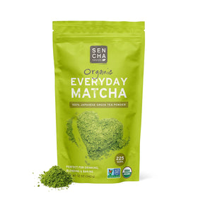 21 Sencha Everyday matcha powder in tin for daily antioxidant ritual.