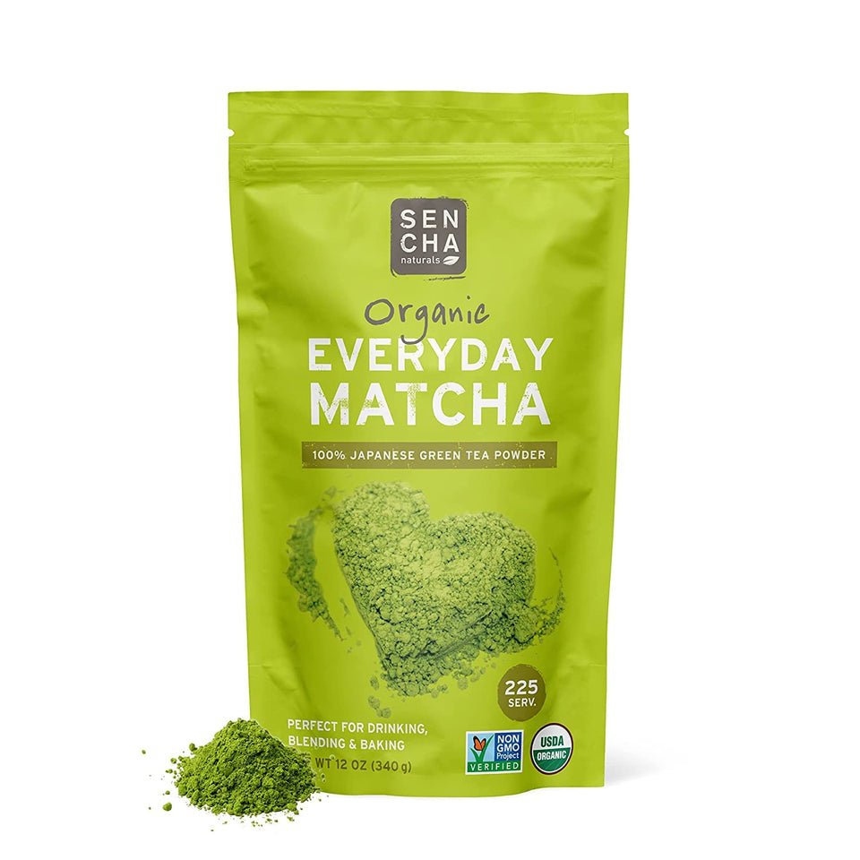 21 Sencha Everyday matcha powder in tin for daily antioxidant ritual.