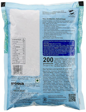 24 Mantra Organic Ragi Flour close-up grain, ideal for batter and dough.