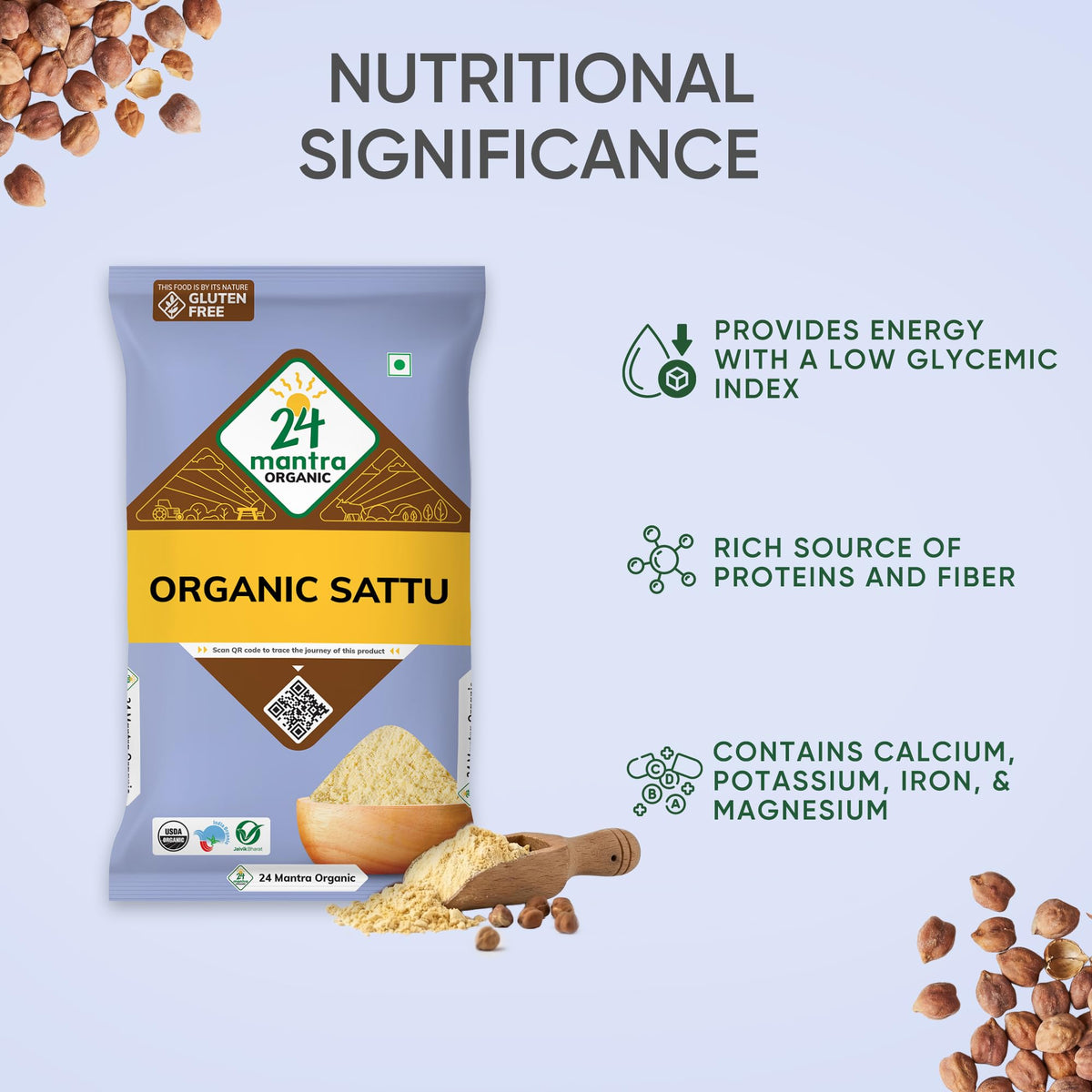 24 Mantra Organic Sattu Atta dough ball demonstrates flexible dough