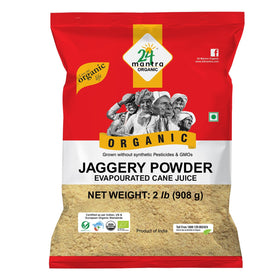 24 Mantra Organic jaggery powder package showcases pure, unrefined sweetness for everyday cooking