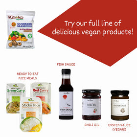 Kinoko Yugo shiitake seasoning sprinkled on roasted vegetables for savory boost