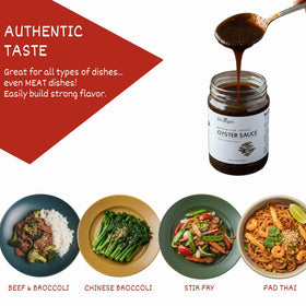 Glass jar of 24Vegan oyster sauce stands ready to flavor meals