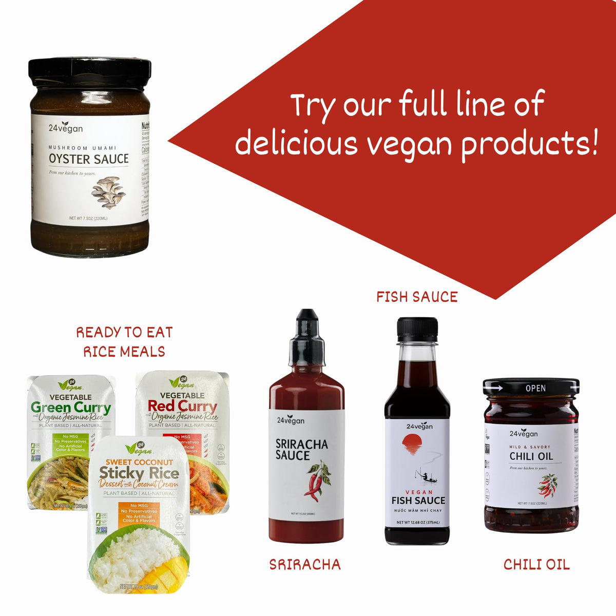 Ingredients label close-up shows natural, gluten-free focus for 24Vegan sauce