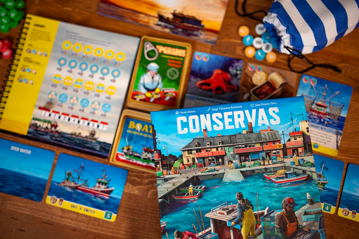 25th Century Games Conservas monthly goals board promoting sustainable sea balance