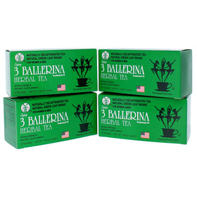 Tea bags of 3 Ballerina Diet Tea Extra Strength ready to brew.