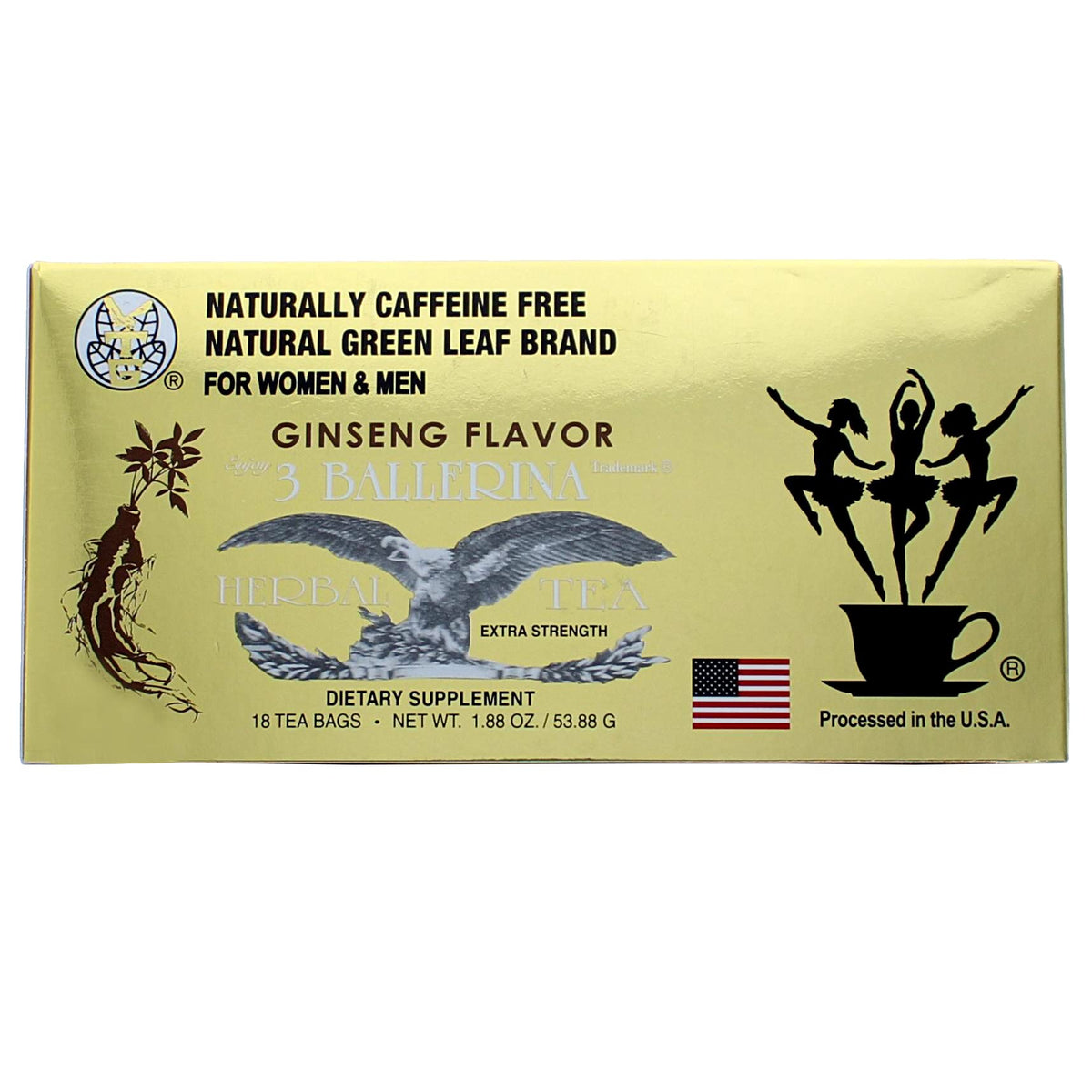 3 Ballerina Ginseng Tea brew cup with steam illustrating rich aroma and smooth finish.