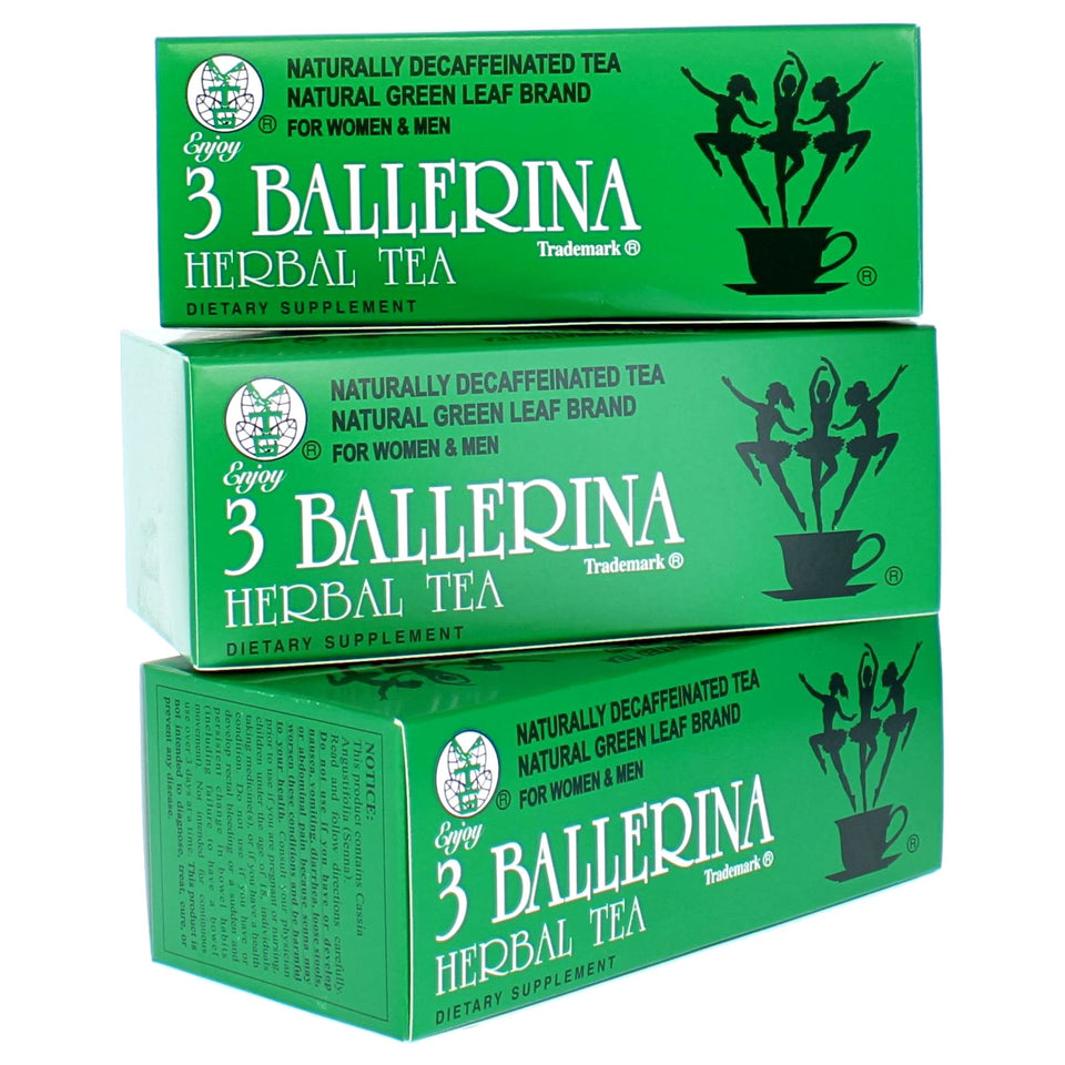 3 Ballerina Dieters Extra Strength tea boxes for daily use.