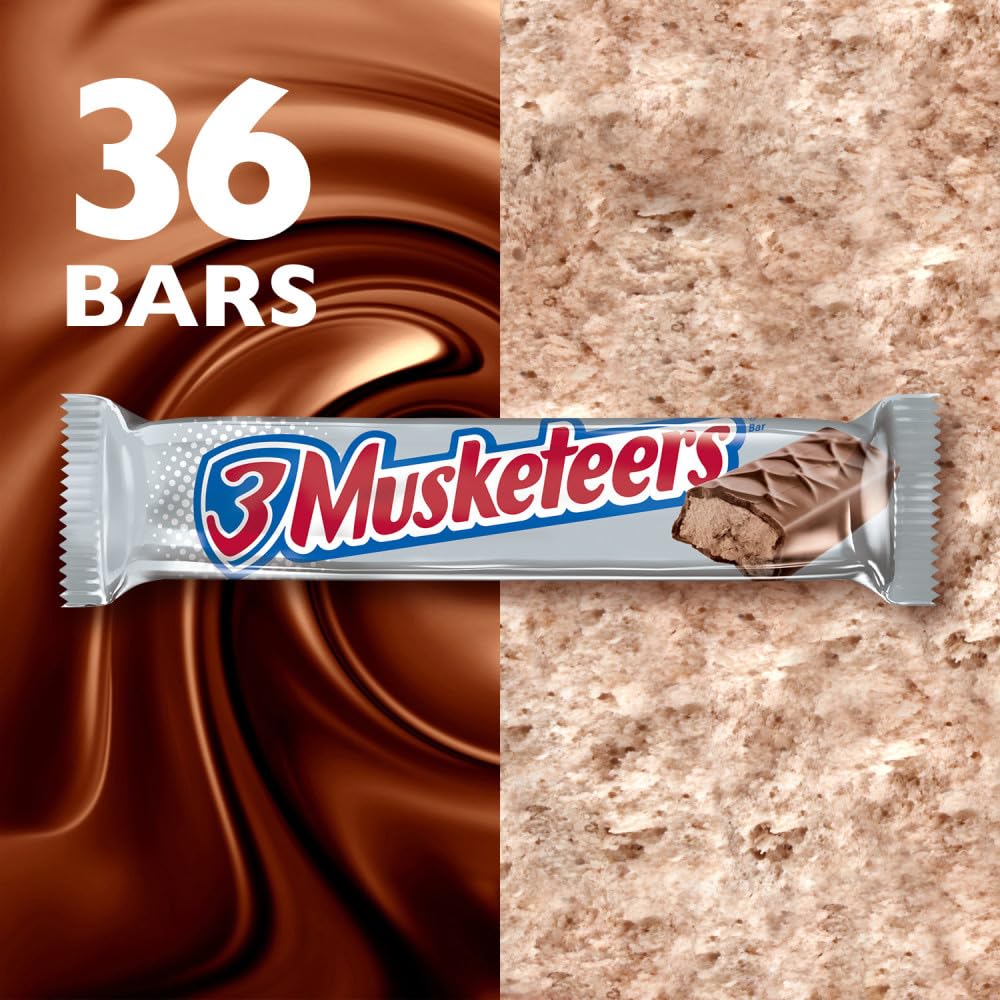 3 Musketeers individually wrapped bars ideal for lunchboxes and office treats.