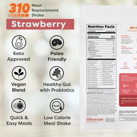 310 Nutrition all-in-one strawberry ingredient blend features natural superfoods.