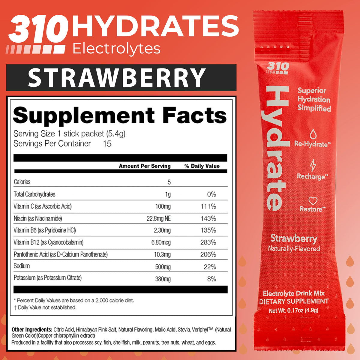 310 Nutrition low-calorie keto-friendly hydration powder for mindful energy