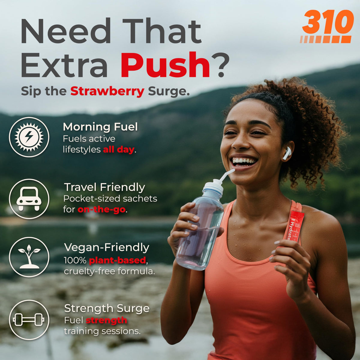 310 Nutrition electrolyte mix supports muscle function and fluid balance during activity