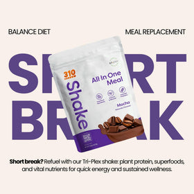 310 Nutrition All-In-One Mocha ready-to-mix shake for busy mornings.