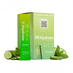 310 Nutrition cucumber sugar-free electrolytes single packet for on-the-go hydration.