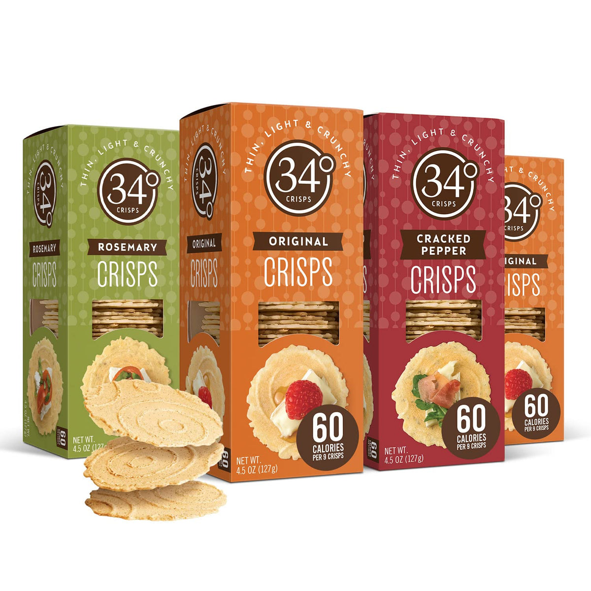 34 Degrees Entertaining Variety four-pack box, ideal for entertaining guests