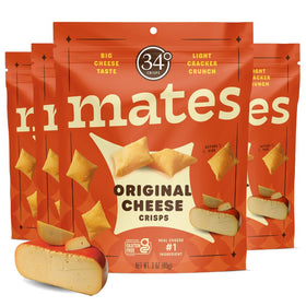 34 Degrees Mates Gouda crisps bag, a protein-packed on-the-go snack
