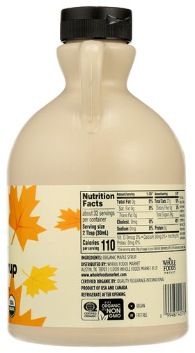 365 by Whole Foods Market maple syrup pantry bottle emphasizes convenient everyday use