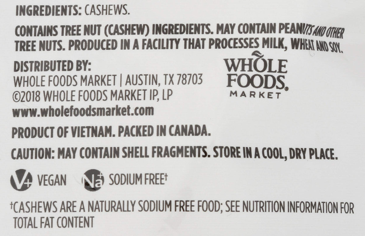 365 by Whole Foods Market cashews baking-ingredient, adds nutty depth to desserts and savory dishes.
