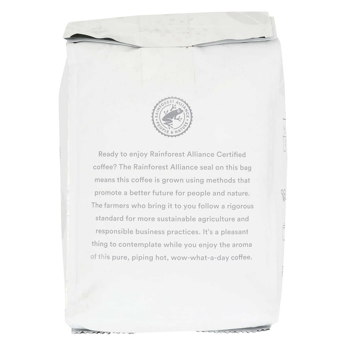 365 by Whole Foods Market deep roast brew steam highlights rich chocolate and caramel.