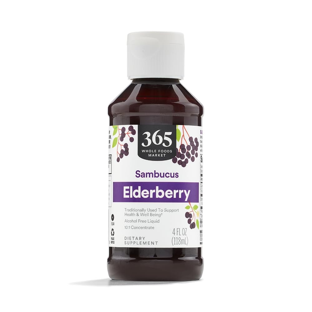 365 by Whole Foods Market Elderberry Liquid bottle front view for immune-support routine