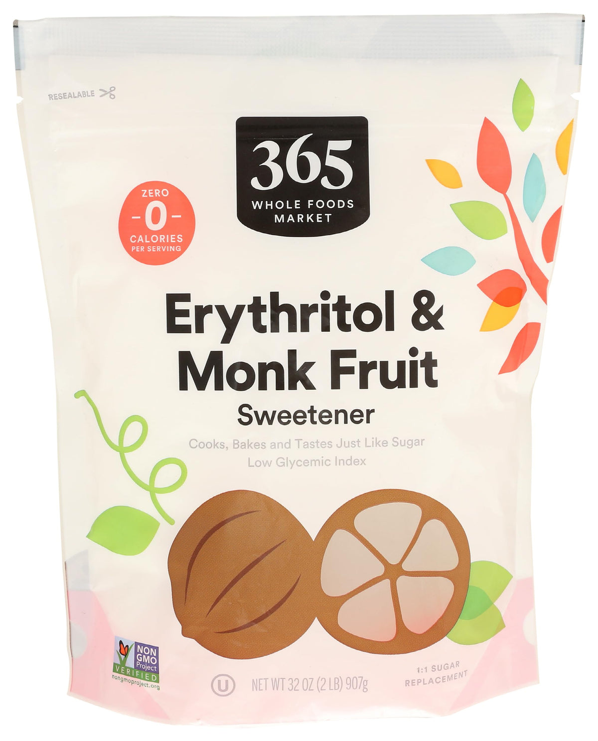 365 by Whole Foods Market erythritol and monk fruit bottle on the counter for baking