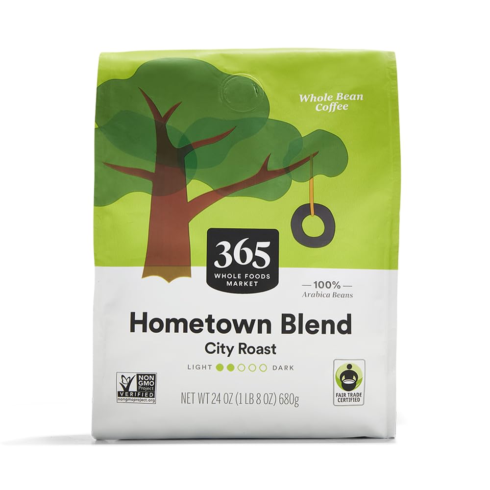 365 by Whole Foods Market Hometown Blend coffee beans for rich aroma and daily brewing.