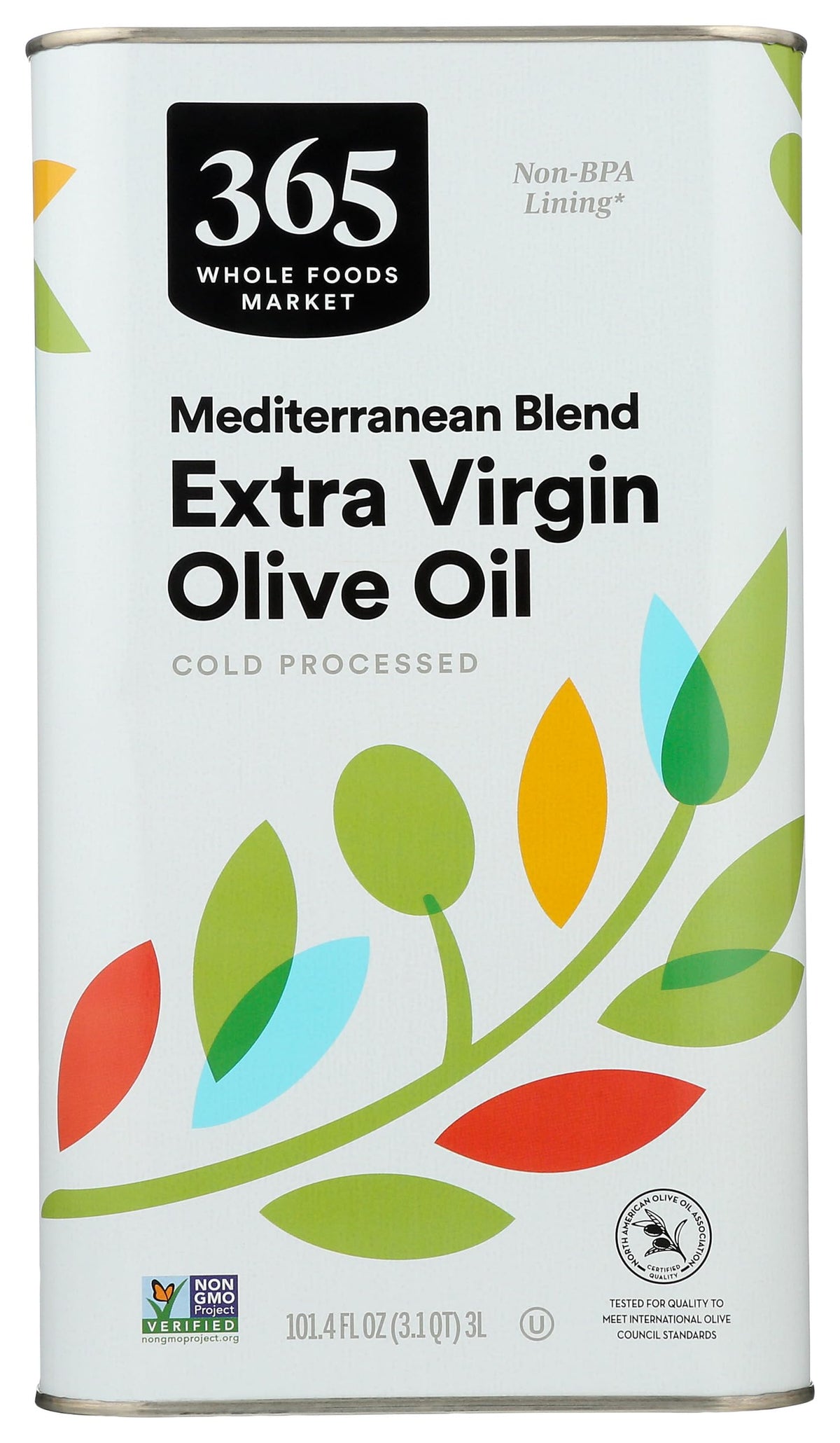 365 by Whole Foods Market Mediterranean olive oil bottle on shelf for dressings