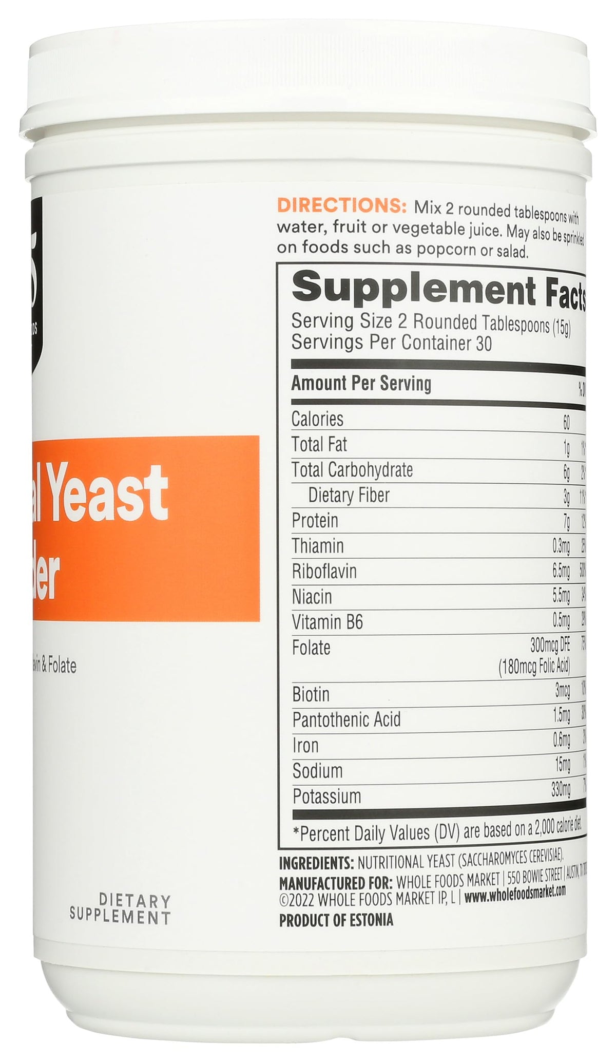 365 by Whole Foods Market nutritional yeast dish topping illustrates versatile sprinkle option