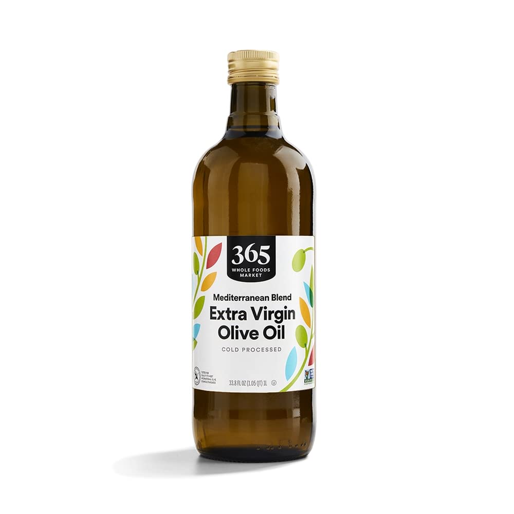 365 by Whole Foods Market olive oil bottle front for versatile Mediterranean cooking
