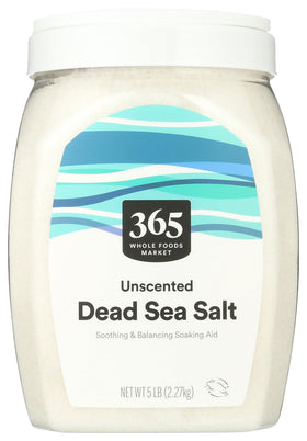 365 by Whole Foods Market premium Dead Sea salt 5lb bath for soothing relaxation.