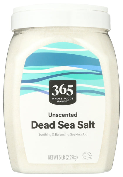 365 by Whole Foods Market premium Dead Sea salt 5lb bath for soothing relaxation.
