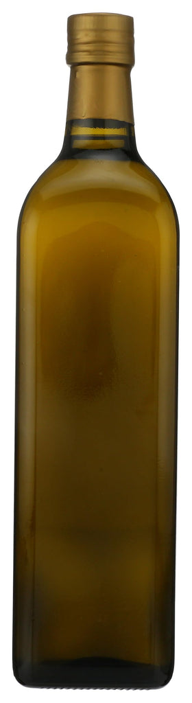 365 by Whole Foods Market olive oil in a glass bottle on wood