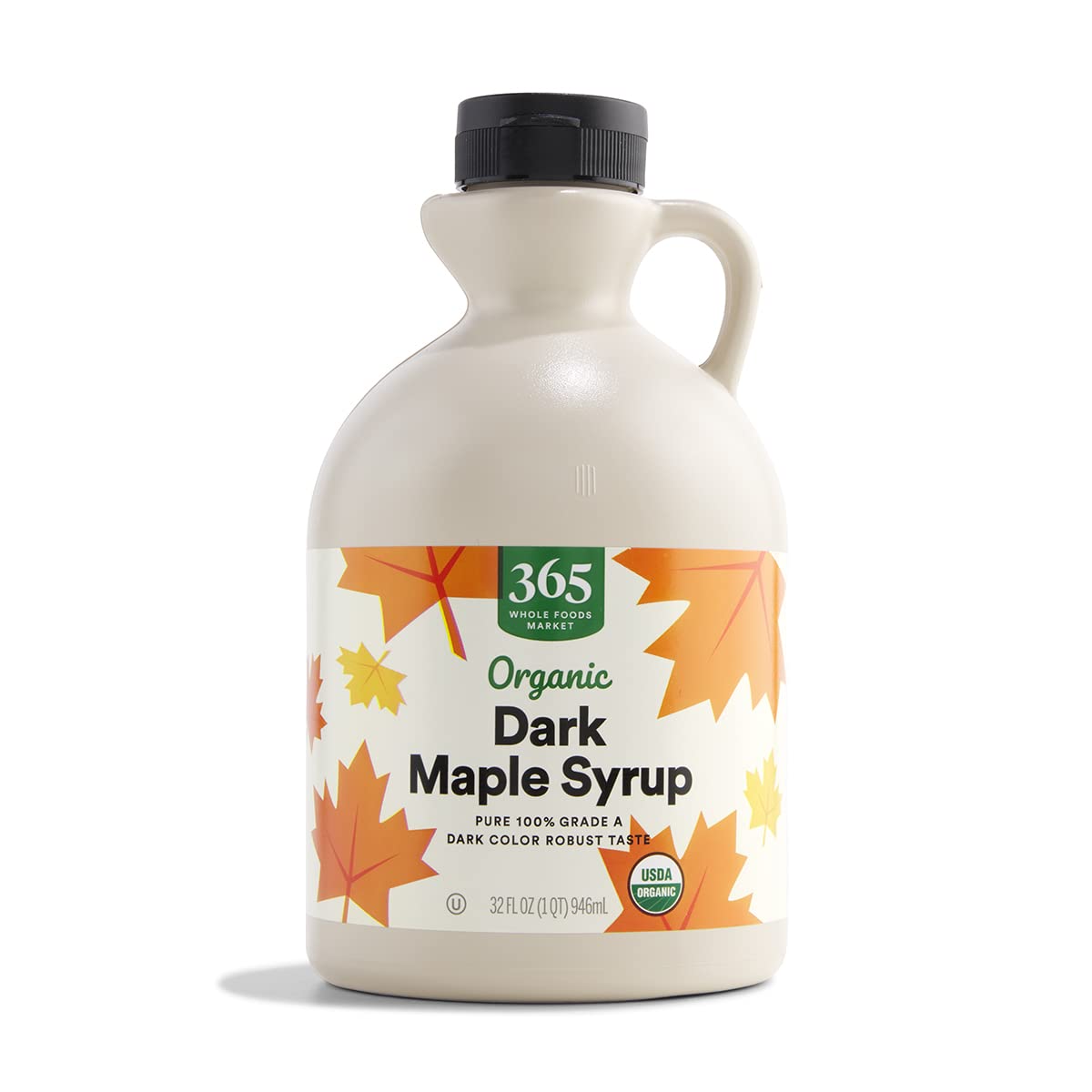 365 by Whole Foods Market organic dark maple syrup bottle front for rich flavor