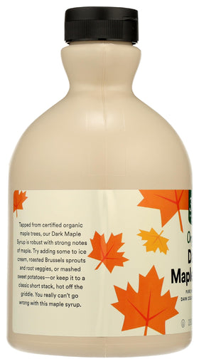Pouring 365 by Whole Foods Market maple syrup for pancakes or desserts