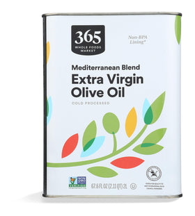 365 by Whole Foods Market olive oil pour highlights smooth flow for sautéing