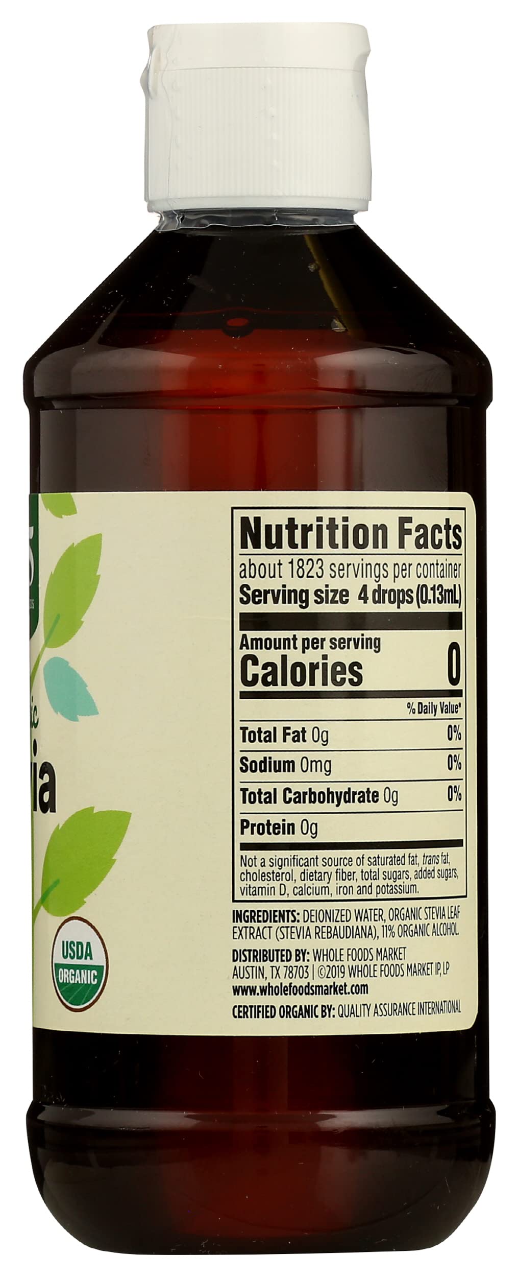 365 by Whole Foods Market stevia liquid bottle on kitchen counter, clean label and versatile sweetness for cooking