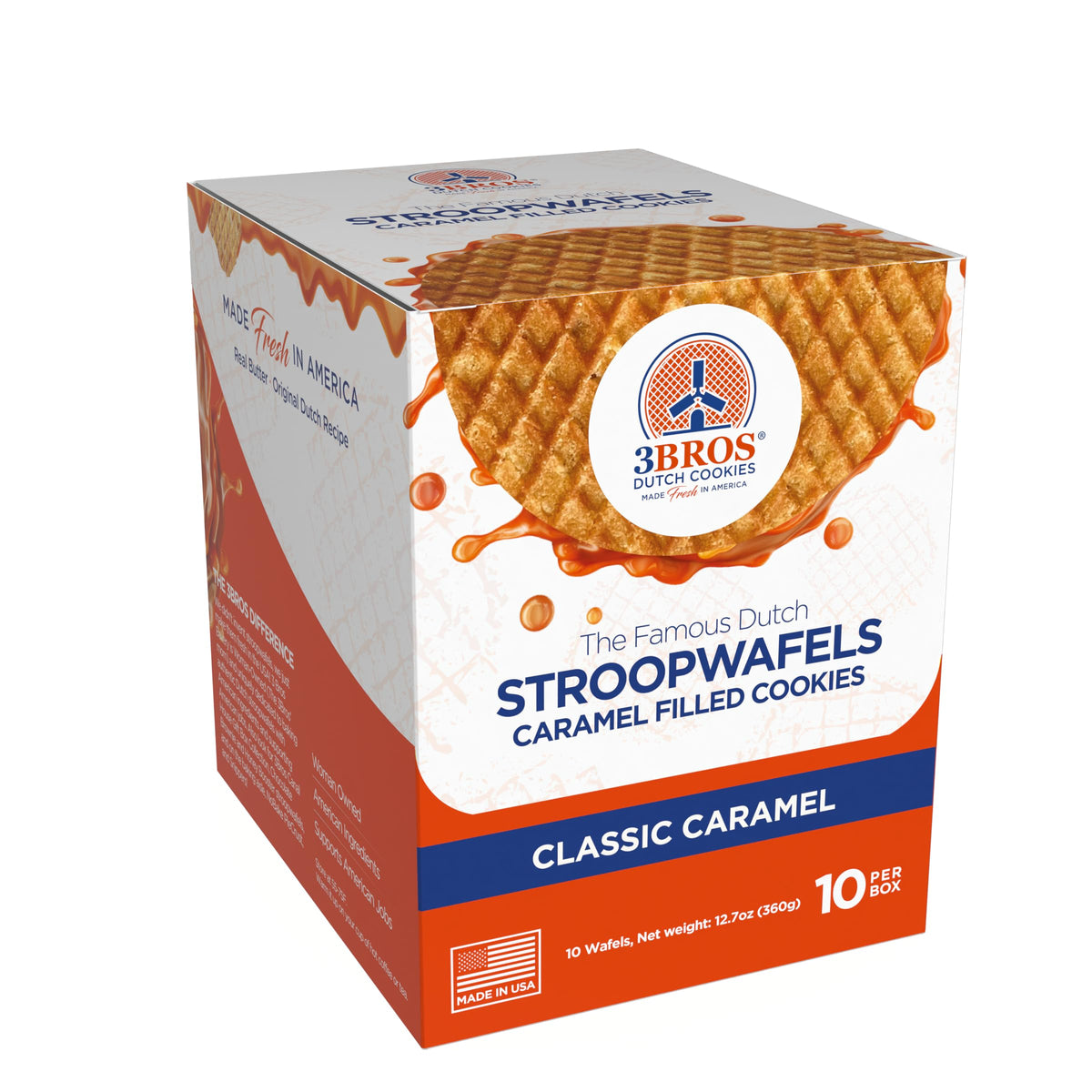 3Bros Stroopwafels rich caramel flavor from butter and Dutch treacle