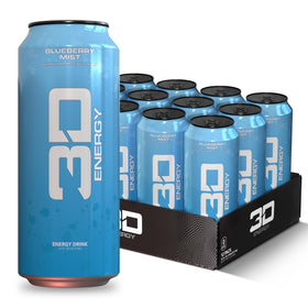 3D Energy Drink Blueberry Mist can front for a clean energy boost during workouts