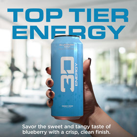 3D Energy Drink Blueberry Mist can open reveals vibrant aroma and fresh flavor