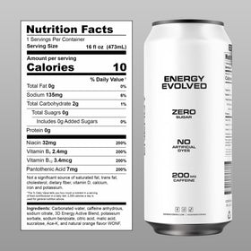 Cans of 3D Energy Drink Citrus Frost on shelf signaling sugar-free energy anytime