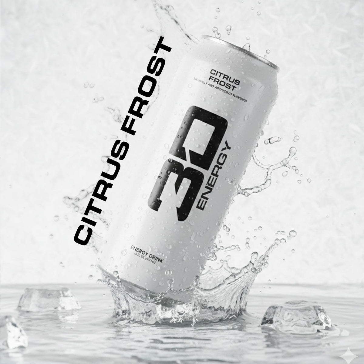 3D Energy Drink Citrus Frost label close-up emphasizing bold citrus flavor