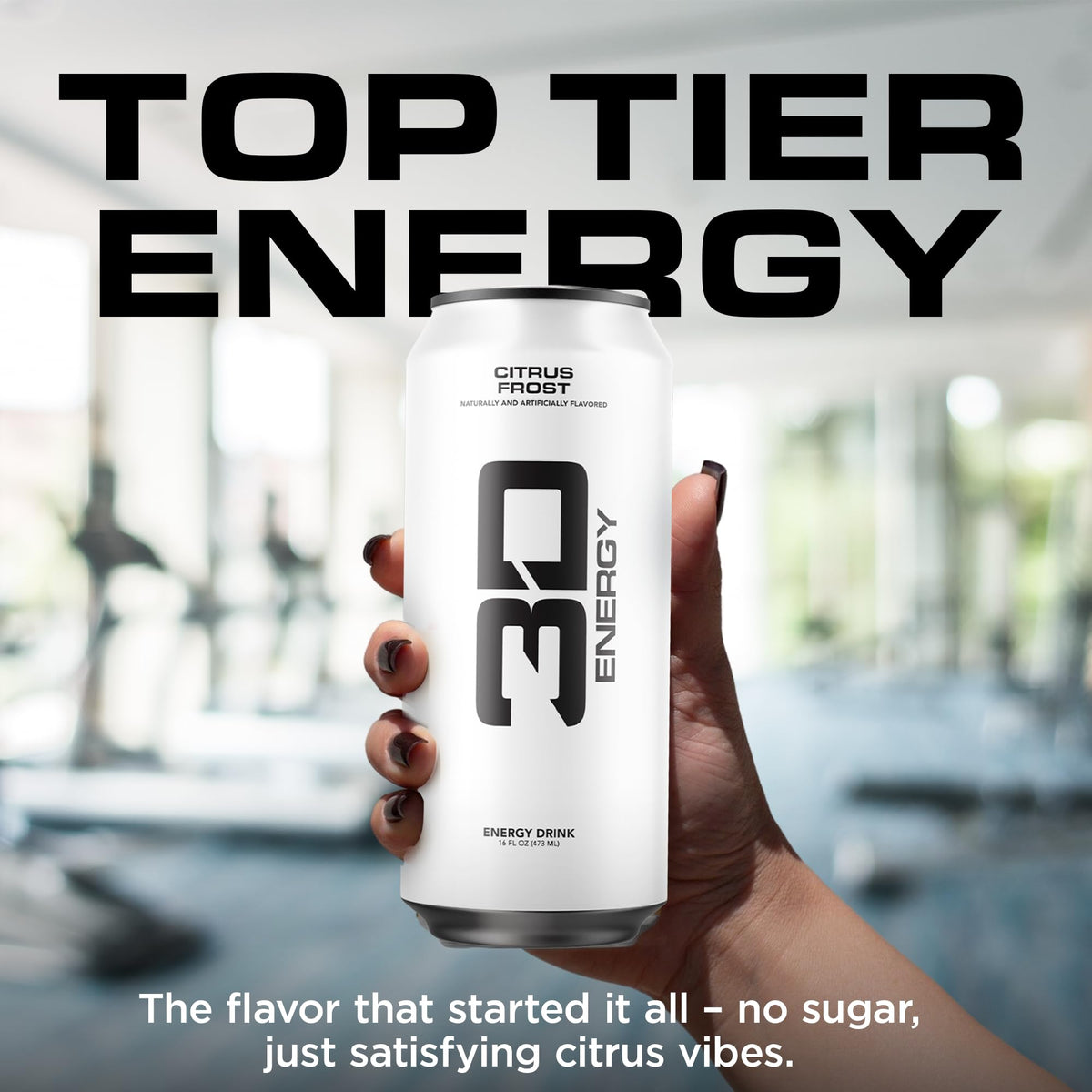 3D Energy Drink Citrus Frost being poured into a glass to show smooth, lightly carbonated refreshment