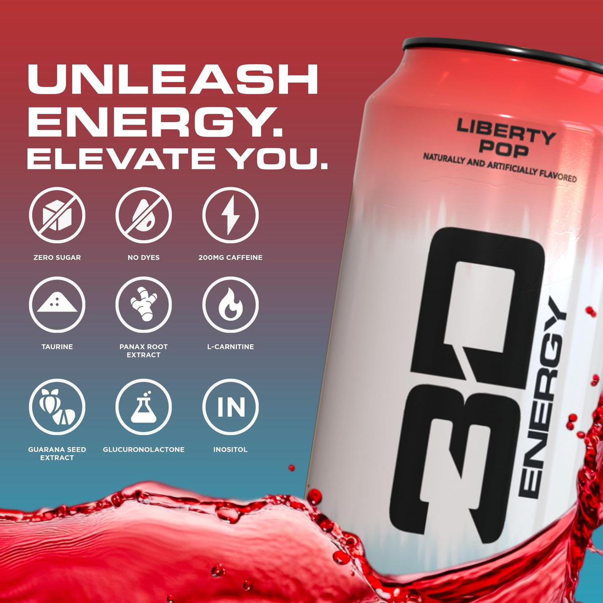 3D Energy Liberty Pop 12-pack display in a store setting for on-the-go fueling