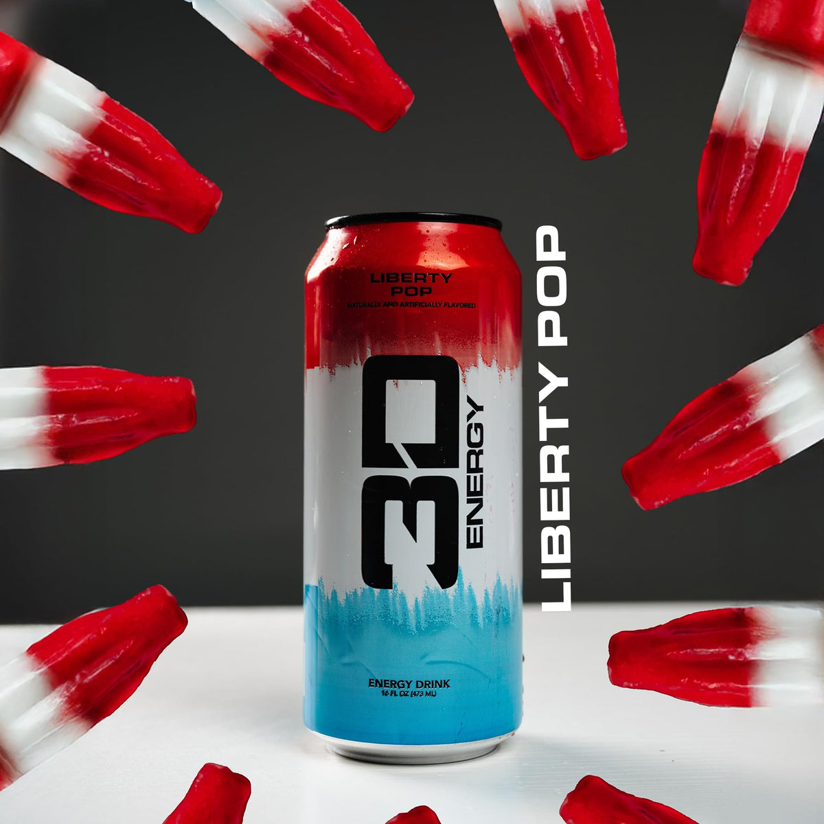 3D Energy Liberty Pop 16 oz can held for a ready-to-go boost
